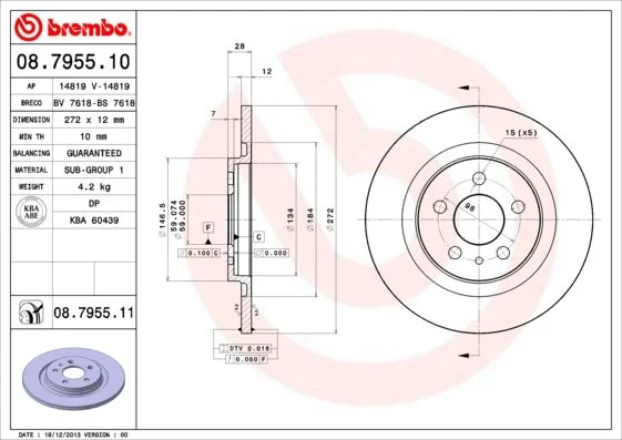 Disco de Travão BREMBO 08.7955.11