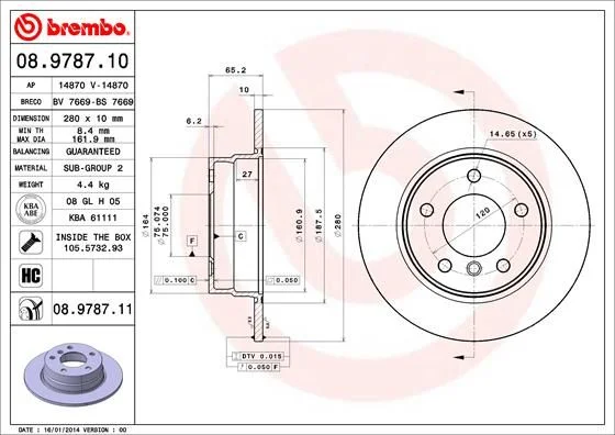 Disco de Travão BREMBO 08.9787.11