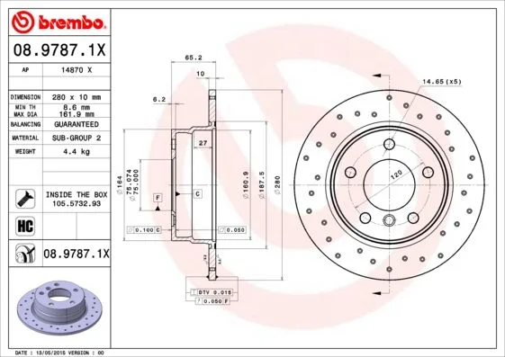 Brake Disc BREMBO 08.9787.1X