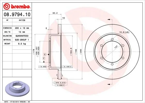 Disco de Travão BREMBO 08.9794.10