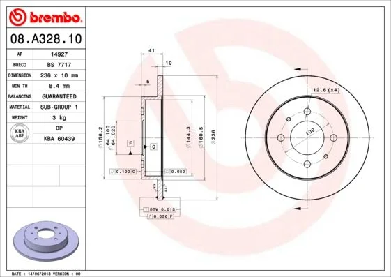 Disco de Travão BREMBO 08.A328.10
