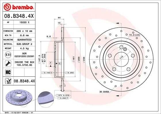 Brake Disc BREMBO 08.B348.4X
