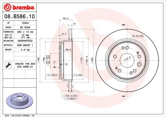 Disco de Travão BREMBO 08.B586.10