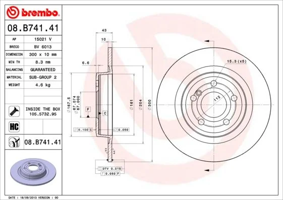 Disco de Travão BREMBO 08.B741.41