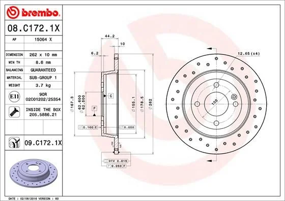 Disco de Travão BREMBO 08.C172.1X