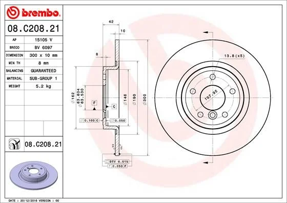 Brake Disc BREMBO 08.C208.21