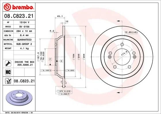 Disco de Travão BREMBO 08.C823.21