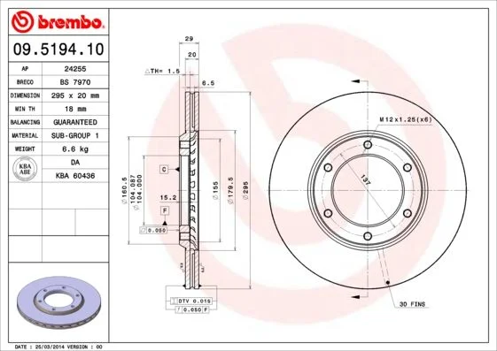Disco de Travão BREMBO 09.5194.10