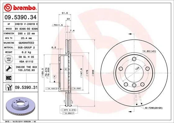 82 BREMBO 09.5390.31