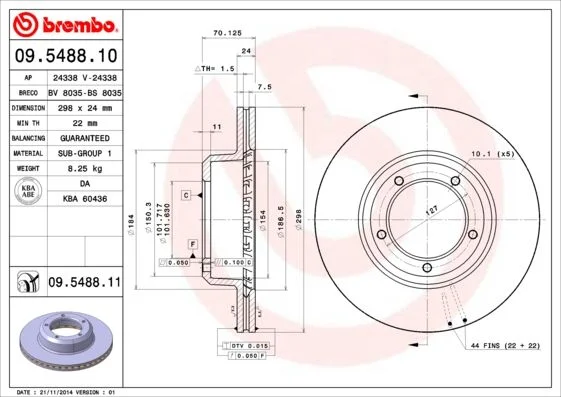 Disco de Travão BREMBO 09.5488.11