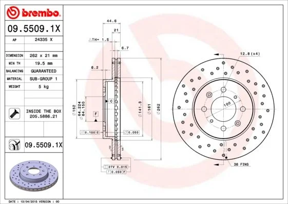 Disco de Travão BREMBO 09.5509.1X