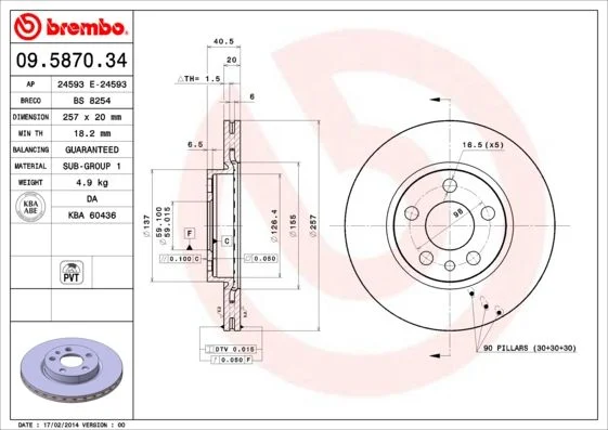 Brake Disc BREMBO 09.5870.34