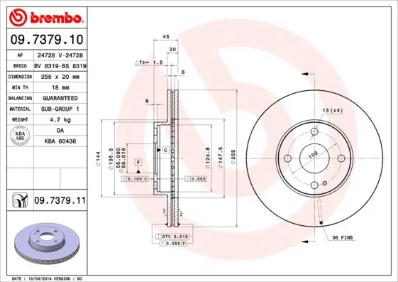 Disco de Travão BREMBO 09.7379.11