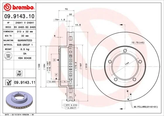 Disco de Travão BREMBO 09.9143.11