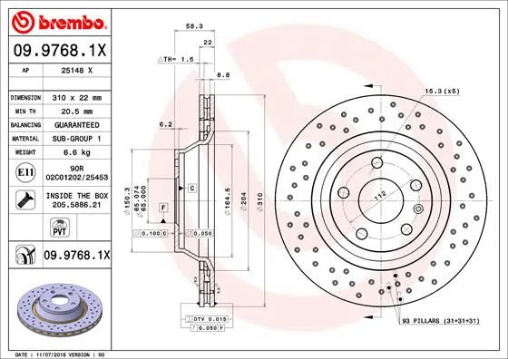 Disco de Travão BREMBO 09.9768.1X