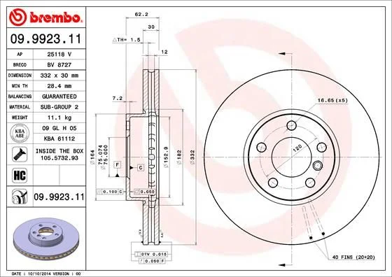Disco de Travão BREMBO 09.9923.11
