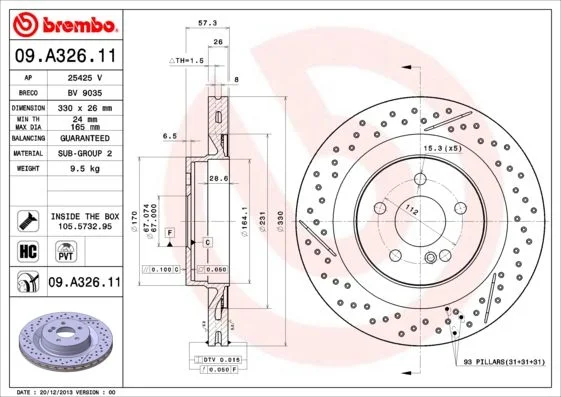 Brake Disc BREMBO 09.A326.11