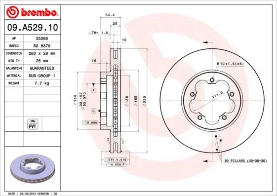 Disco de Travão BREMBO 09.A529.10