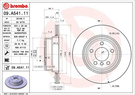 Disco de Travão BREMBO 09.A541.11