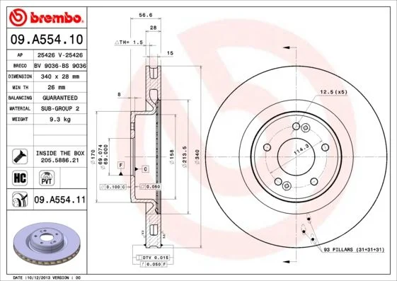 Brake Disc BREMBO 09.A554.11
