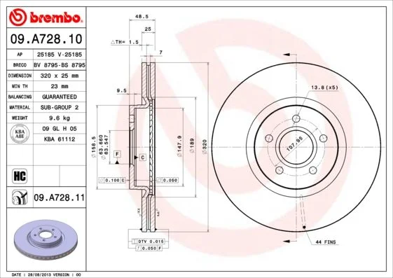 Disco de Travão BREMBO 09.A728.11