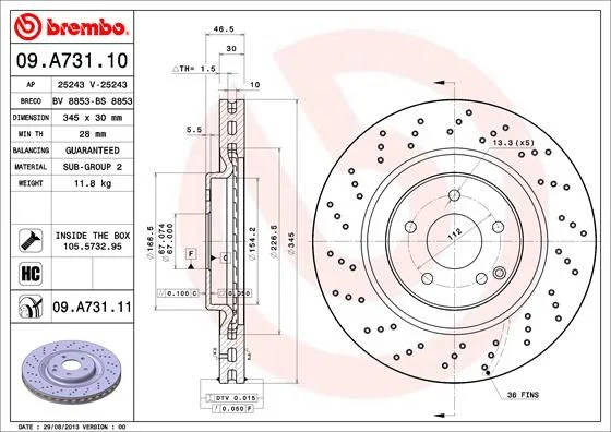 Brake Disc BREMBO 09.A731.11