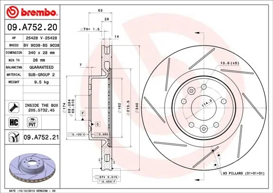 Brake Disc BREMBO 09.A752.21
