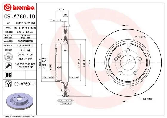 Brake Disc BREMBO 09.A760.11