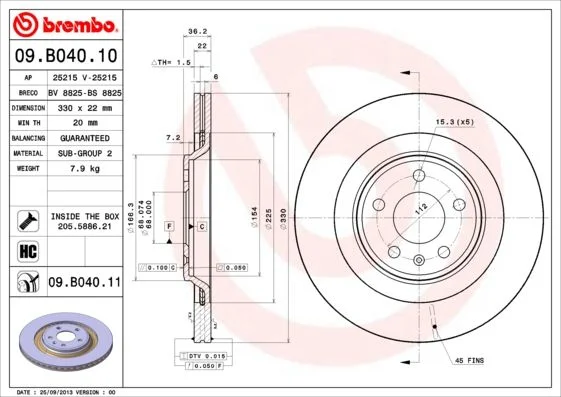 Disco de Travão BREMBO 09.B040.11