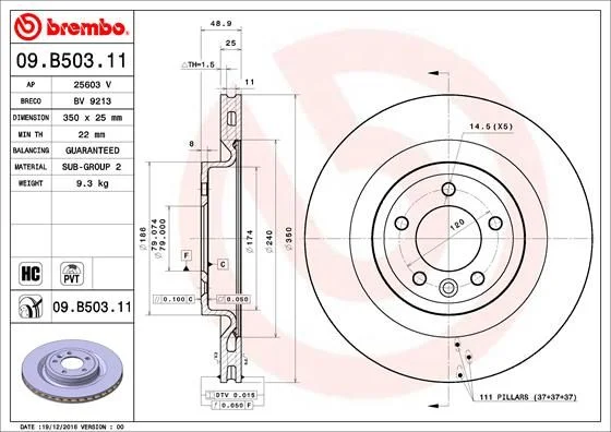 Disco de Travão BREMBO 09.B503.11