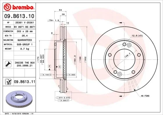 Disco de Travão BREMBO 09.B613.11