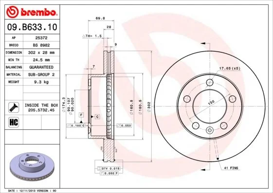 Disco de Travão BREMBO 09.B633.10