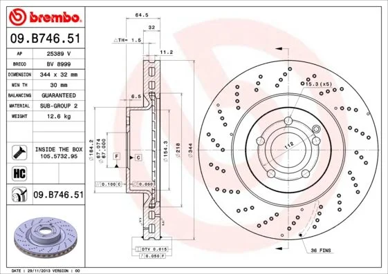 Brake Disc BREMBO 09.B746.51