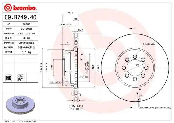 Disco de Travão BREMBO 09.B749.40