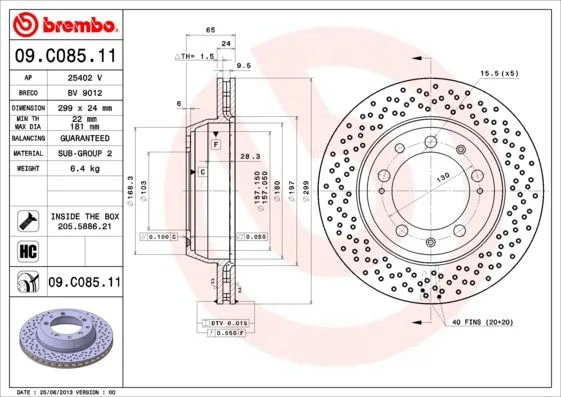 Disco de Travão BREMBO 09.C085.11