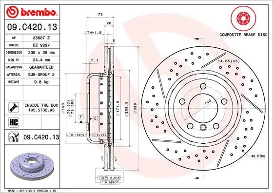 Brake Disc BREMBO 09.C420.13