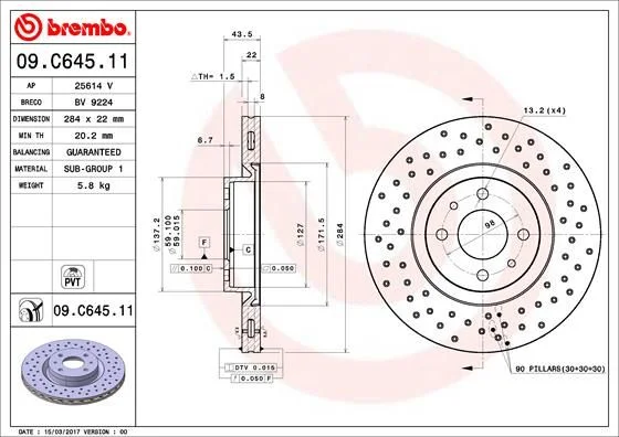 Disco de Travão BREMBO 09.C645.11