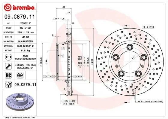 Brake Disc BREMBO 09.C879.11