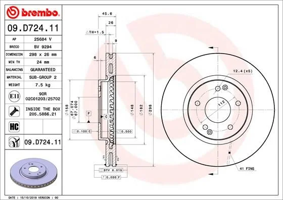 Brake Disc BREMBO 09.D724.11