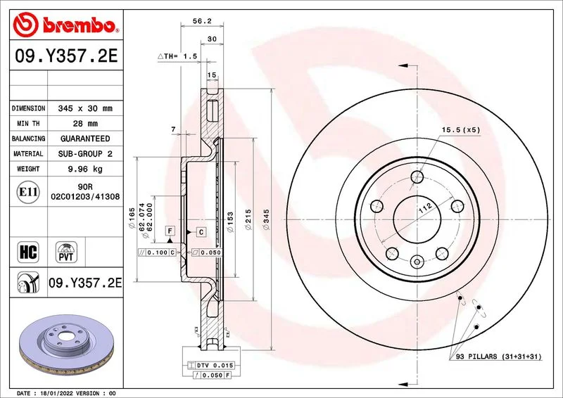 Kit de Freio, disco de freio BREMBO KT 08 005
