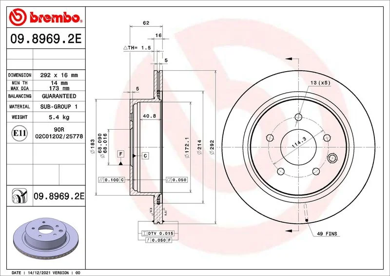 Kit de Freio, disco de freio BREMBO KT 08 020