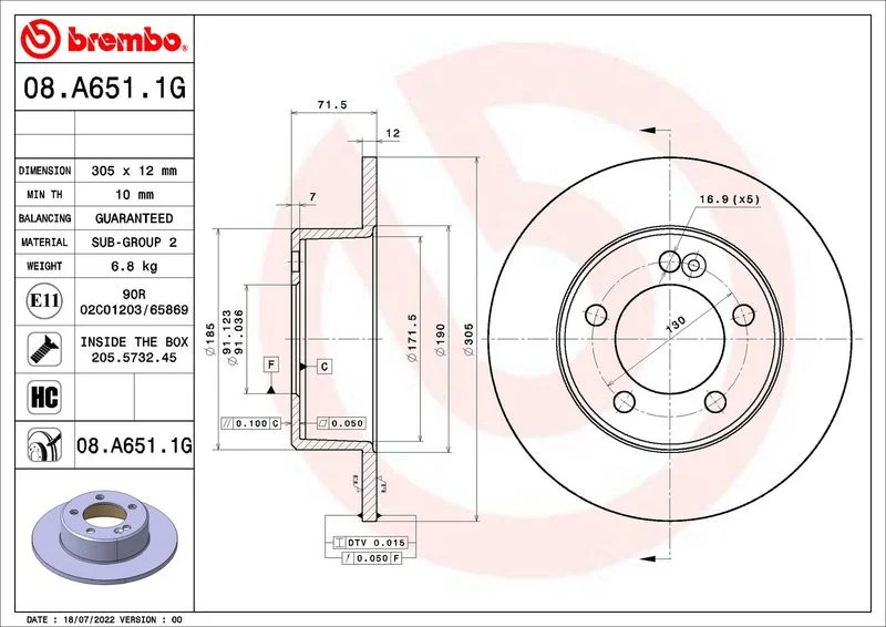 Kit de Freio, disco de freio BREMBO KT 10 037