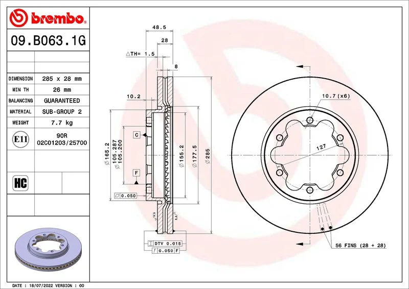 Kit de Freio, disco de freio BREMBO KT 10 039