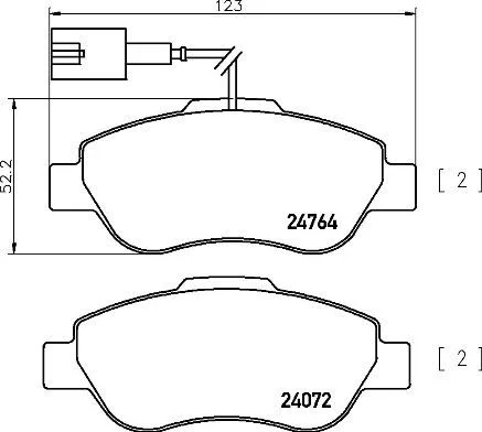 Conjunto de pastilhas de travão de disco BREMBO P 24 150