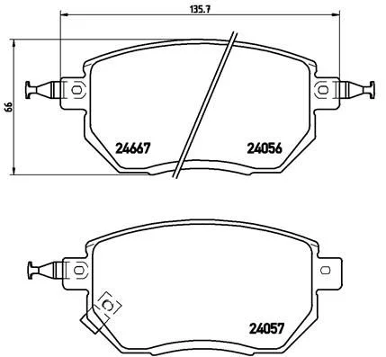 Brake Pad Set, disc brake BREMBO P 56 051