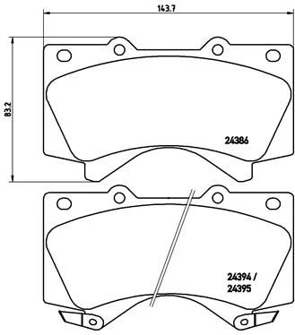 Conjunto de pastilhas de travão de disco BREMBO P 83 107
