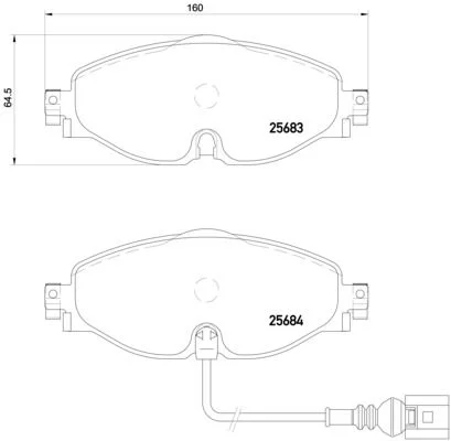 Brake Pad Set, disc brake BREMBO P 85 126