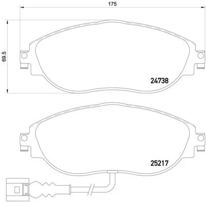Brake Pad Set, disc brake BREMBO P 85 131X