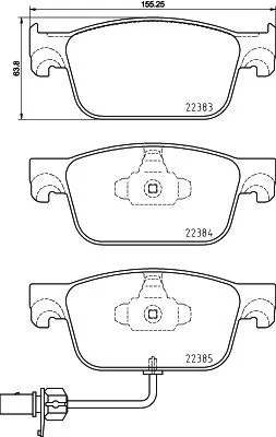Brake Pad Set, disc brake BREMBO P 85 153X