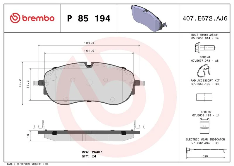 402 BREMBO P 85 194